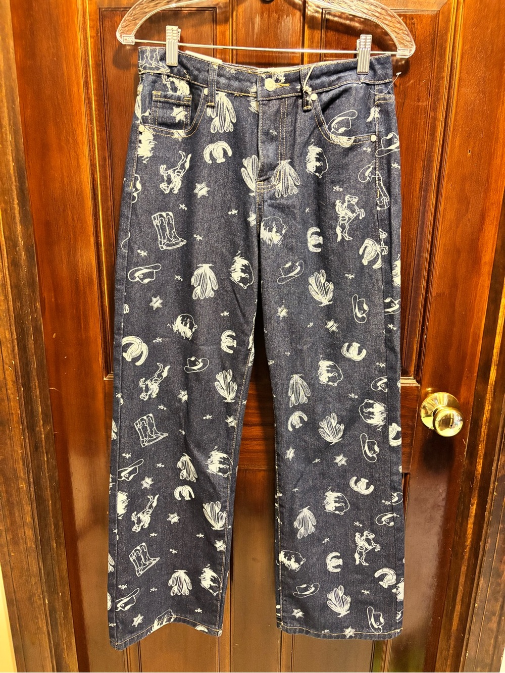 Cali 1850 Western Print Wide Leg Women's Jeans Sizze 5/27